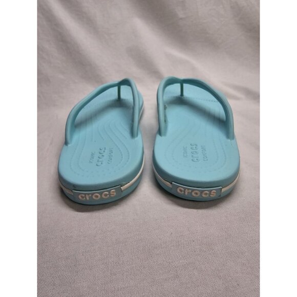 Crocs crocband thong sandals iconic comfort flip flops women’s size 7 Turquoise - Picture 3 of 6